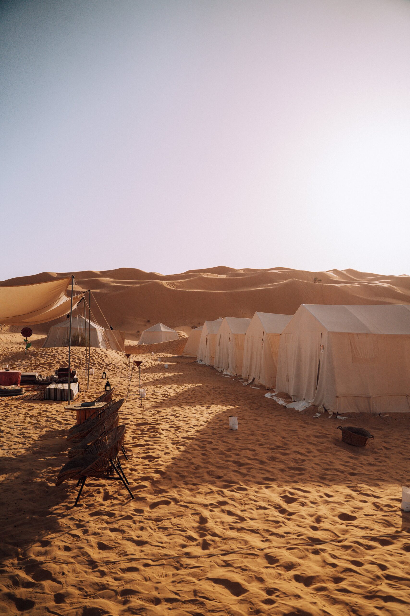 Camp Mars luxury desert camp during the day.